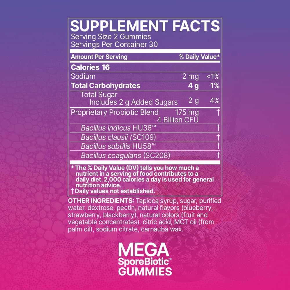 MegaSporeBiotic Probiotics for Women & Men - Spore Based Probiotic Nutritional Supplements for Digestive & Gut Health Support