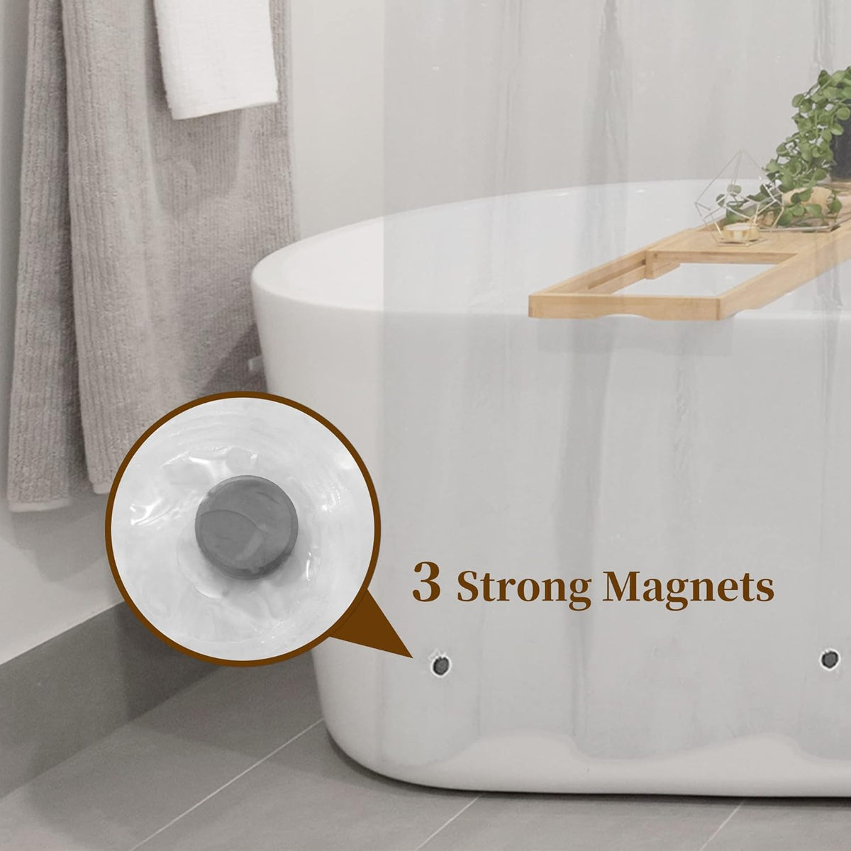 Barossa Design Plastic Shower Liner Clear - Premium PEVA Shower Curtain Liner