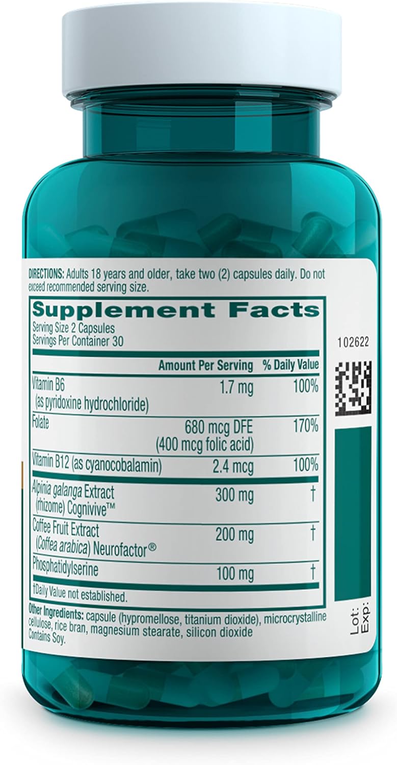 NEURIVA Ultra plus Brain Supplement Decaffeinated Clinically Tested Nootropic Brain Supplement for Mental Alertness 60 Capsules
