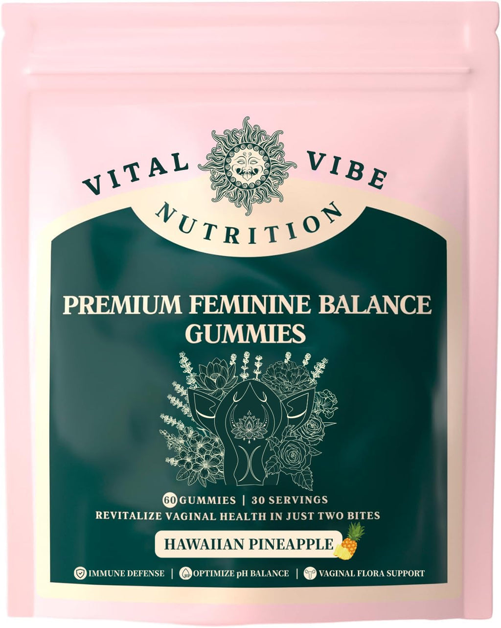 Feminine Balance Gummies - Pineapple Flavor - Vital Source Nutrition 60 count