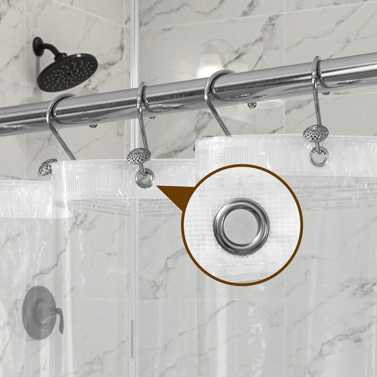 Barossa Design Plastic Shower Liner Clear - Premium PEVA Shower Curtain Liner