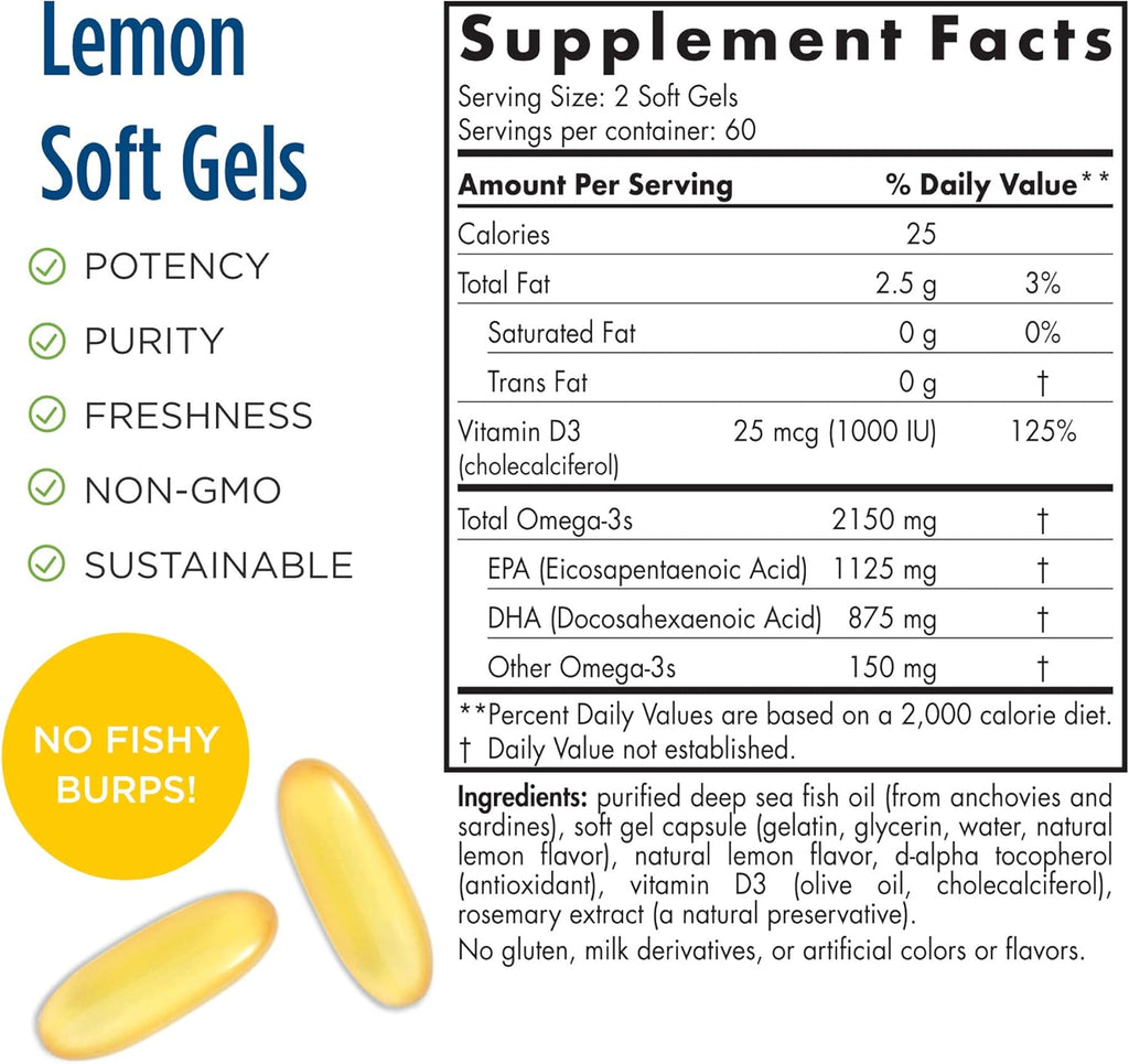 Nordic Naturals ProOmega 2000D, Lemon Flavor