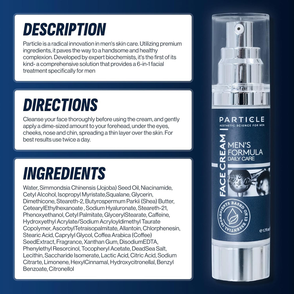 Particle 6-in-1 Face Cream for Men Daily Hydrating Moisturizer - 1.7 oz