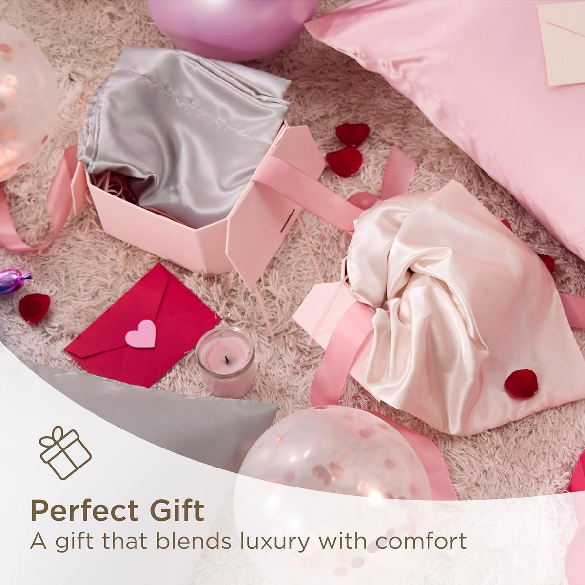Bedsure Satin Pillowcase for Hair and Skin Queen