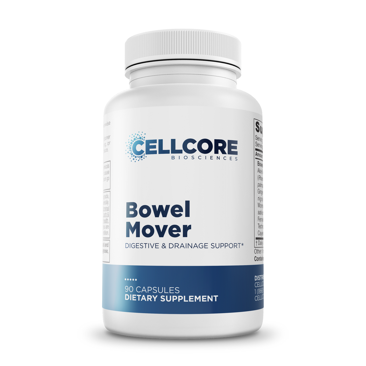 Cellcore Bowel Mover Digestive and Drainage Support Capsules, 90 Count 3 months supply