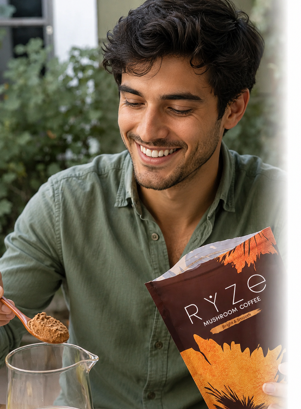 RYZE Mushroom Coffee – Organic Adaptogen Blend (30 Servings)