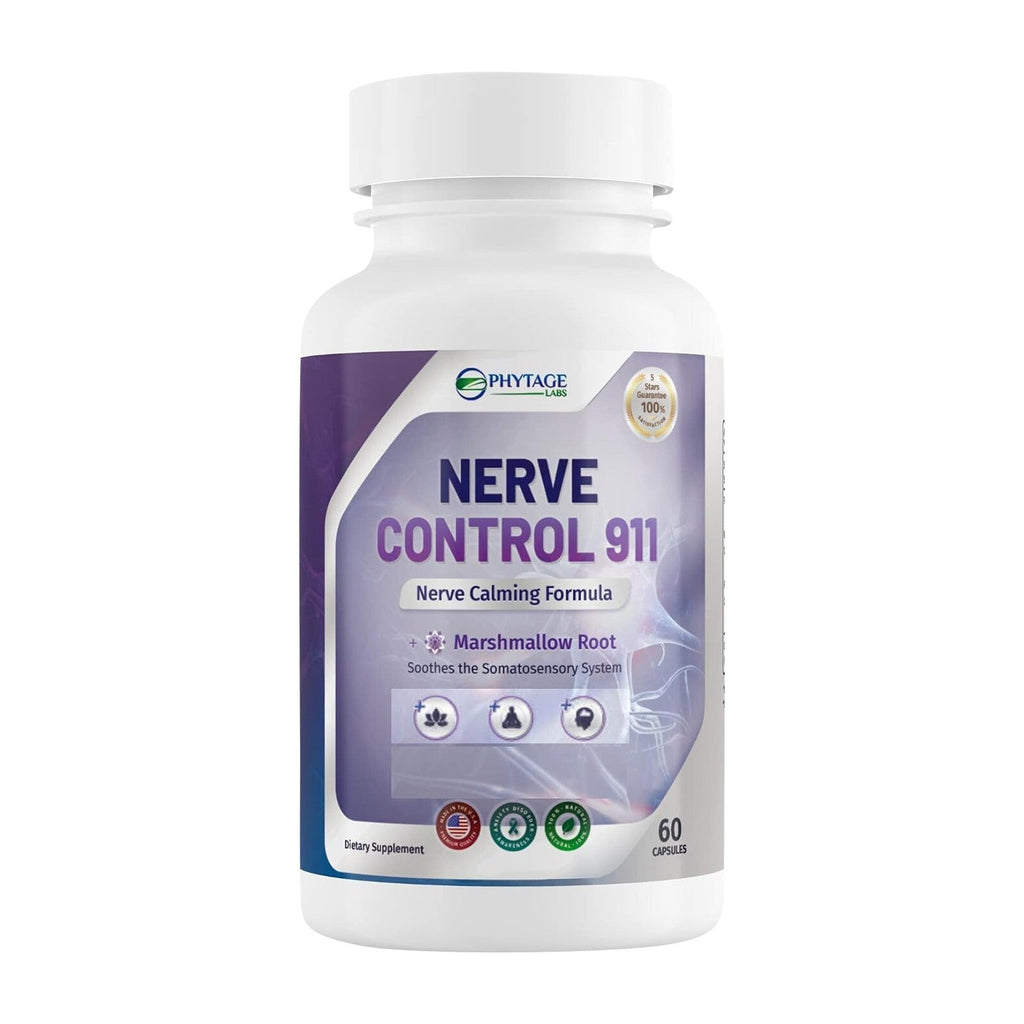 Nerve control 911 nerve calming formula - natural plant nerve health supplement - 60 capsules