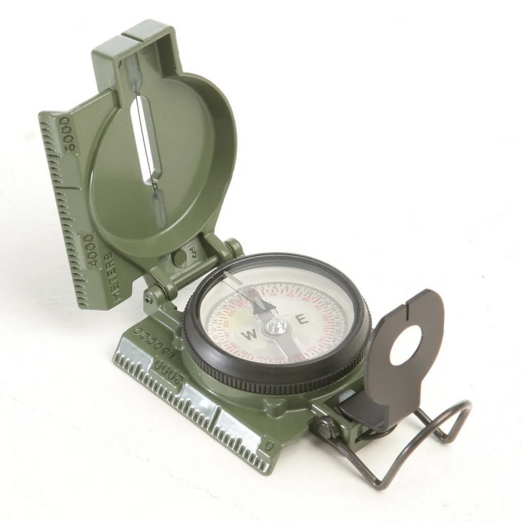 Cammenga Military  Phosphorescent Lensatic Compass 27 - Olive Drab, Accurate Waterproof, Tritium Lensatic Compass, Hand Held Compasses with Pouch for Hiking Camping Navigation Survival Backpacking Orienteering