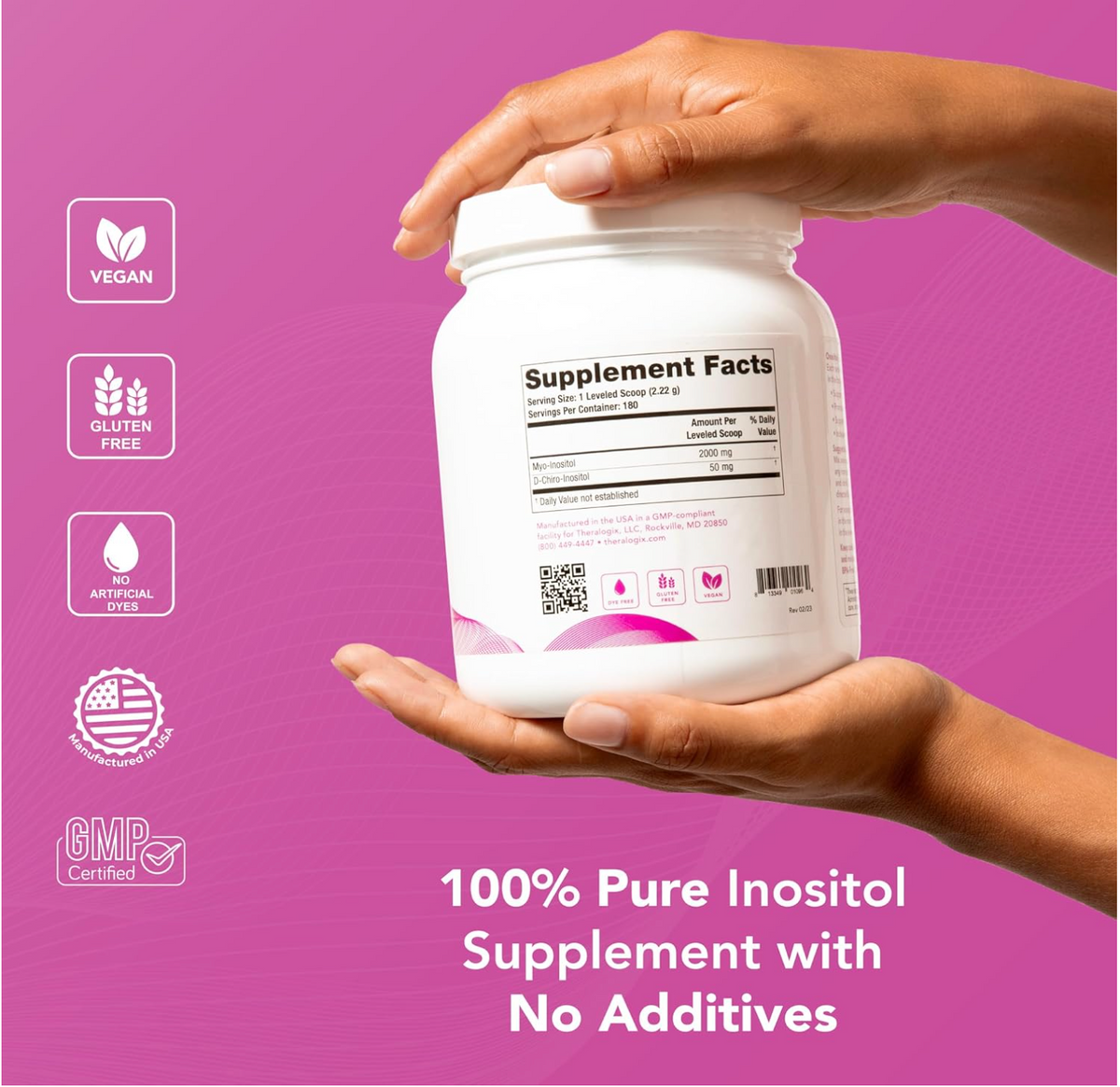 Theralogix Ovasitol Inositol Powder Supplement - 90 days supply