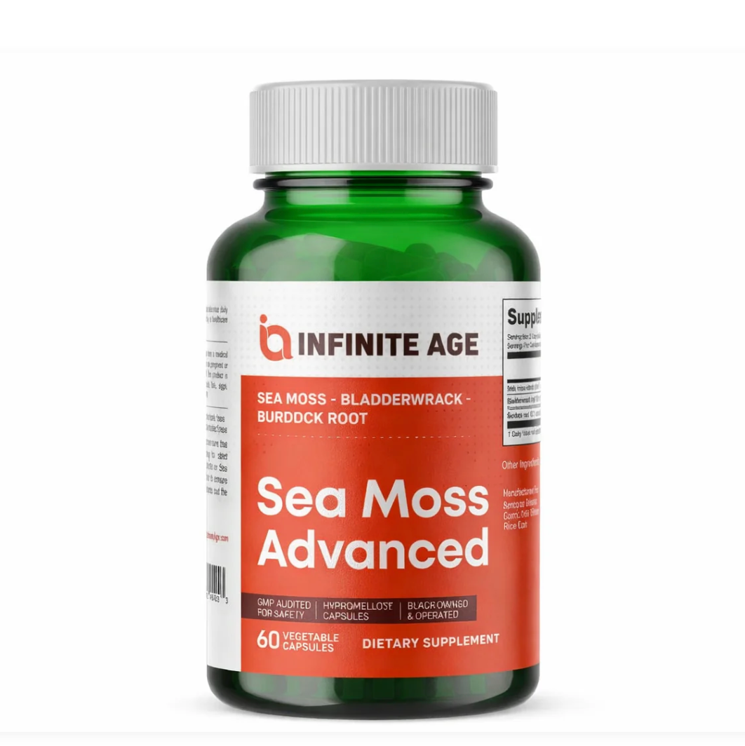 INFINITE AGE 1250mg Sea Moss Advanced Superfood, High-Potency, Vegan - 60 Count