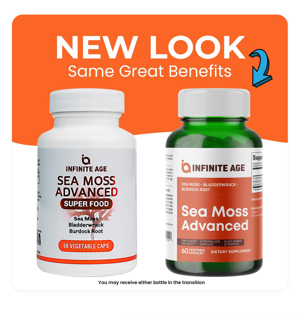 INFINITE AGE 1250mg Sea Moss Advanced Superfood, High-Potency, Vegan - 120 Count
