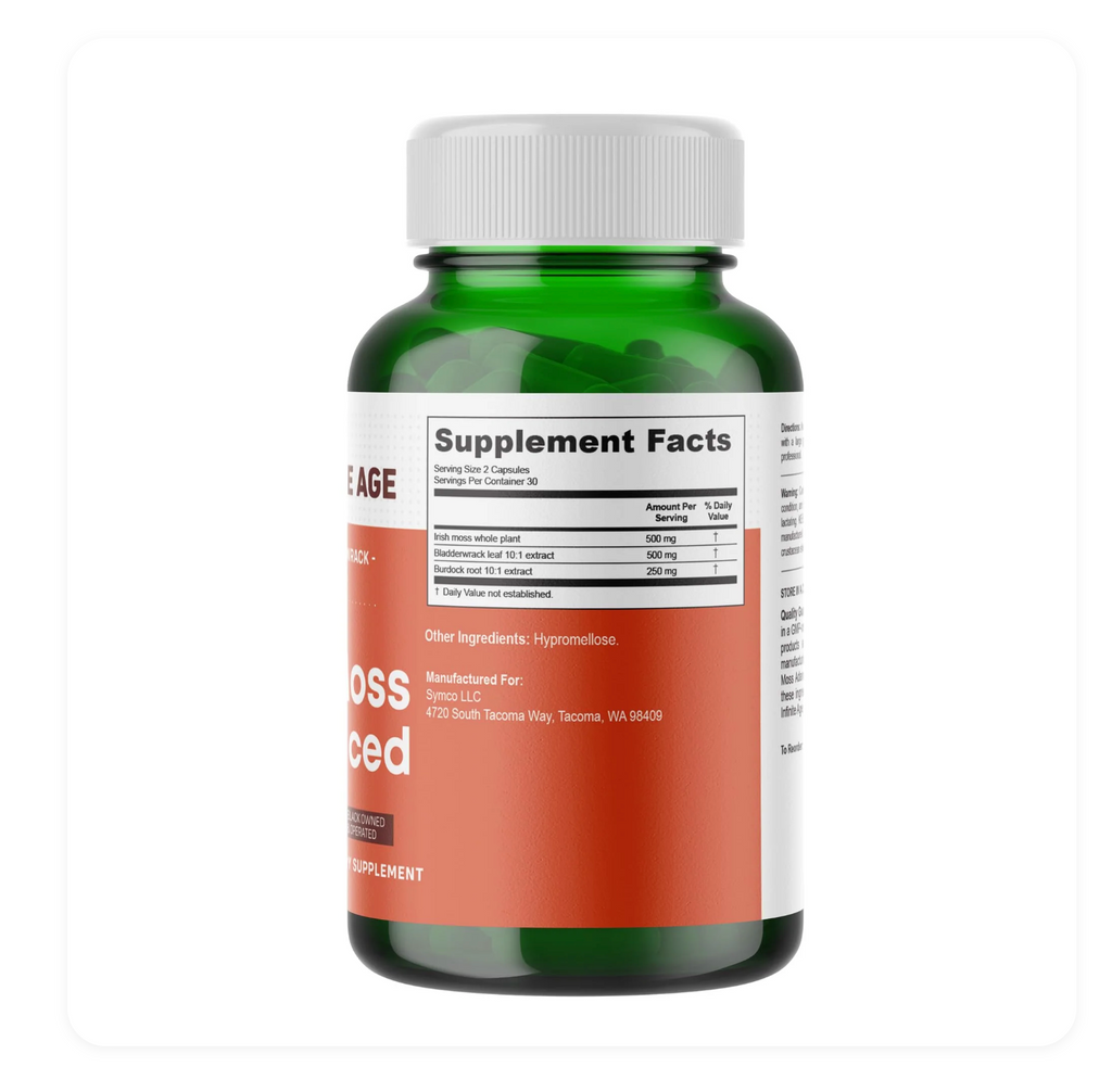 INFINITE AGE 1250mg Sea Moss Advanced Superfood, High-Potency, Vegan - 120 Count