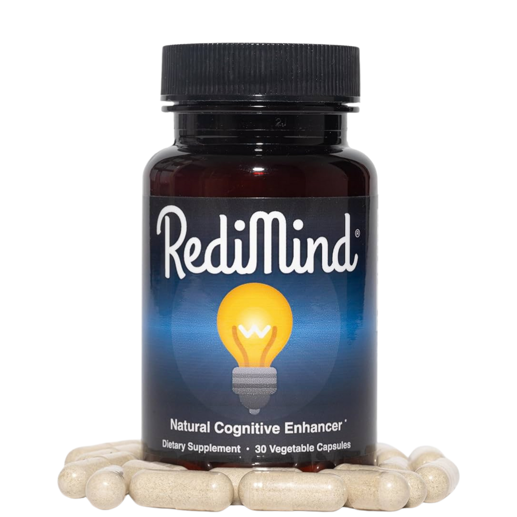 Redimind Natural Cognitive Enhancement Supplement Capsules - Natural Brain Booster & Memory Support (Vegan, 60 Capsules)
