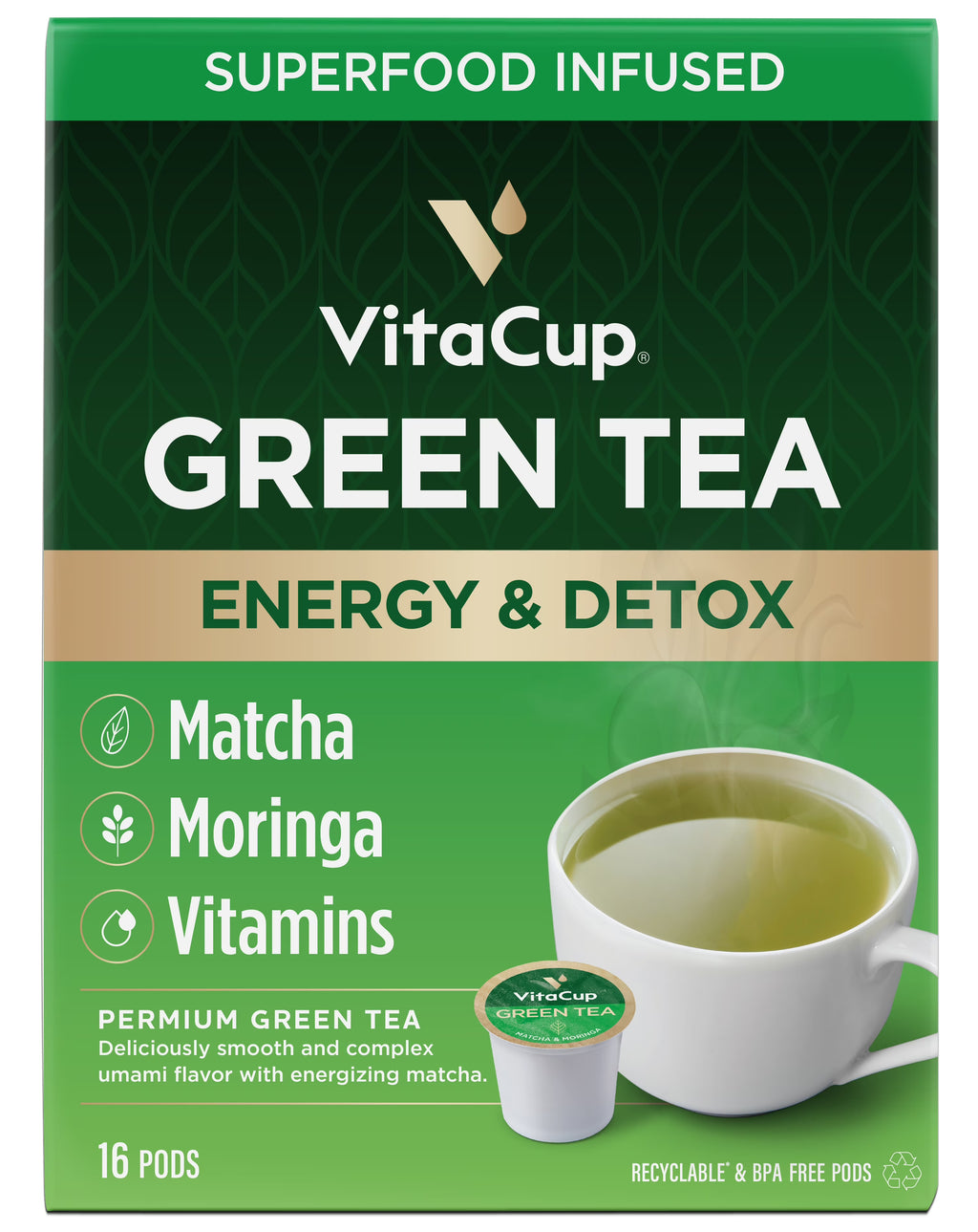VitaCup Green Tea Instant Packets,
