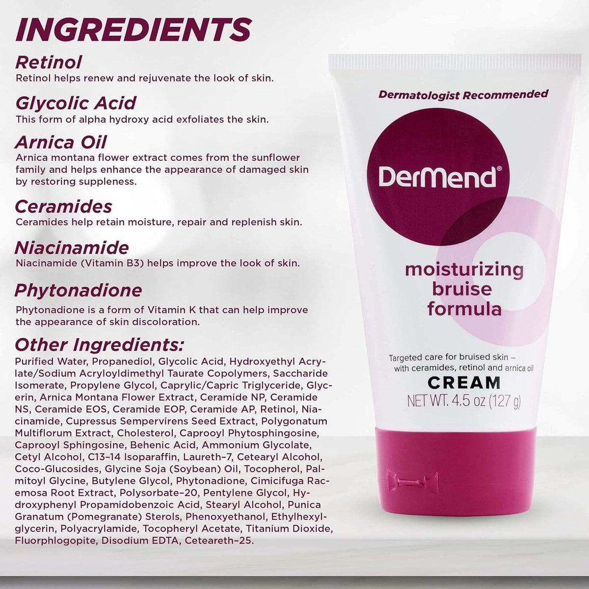Dermend Moisturizing Bruise Formula Cream - 4.5 oz