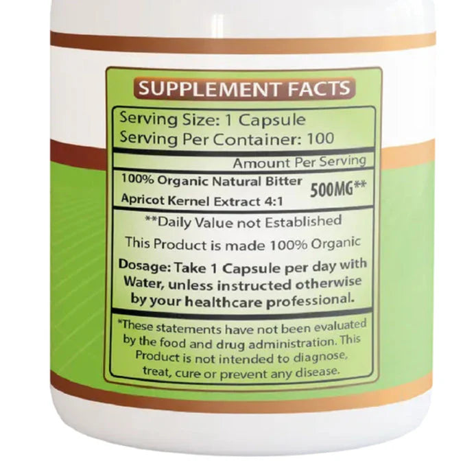 Organic Apricot Seed Kernels – Non-GMO, Bitter Apricot Extract (500mg)