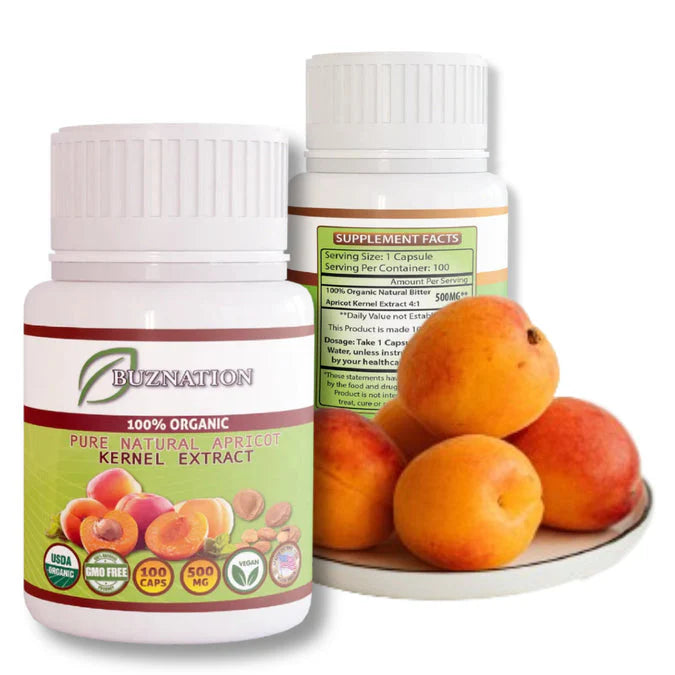 Organic Apricot Seed Kernels – Non-GMO, Bitter Apricot Extract (500mg)