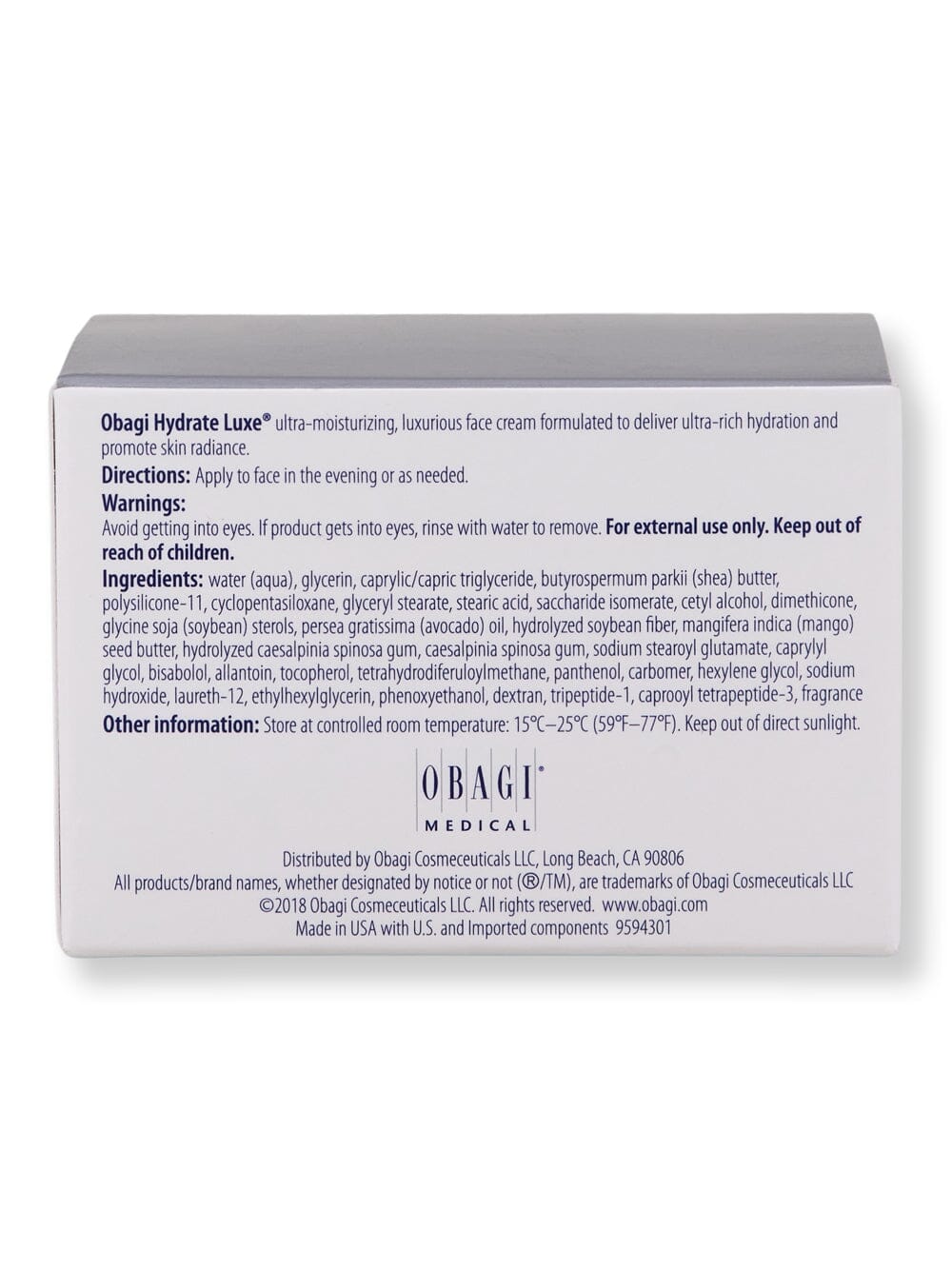 Obagi Obagi Hydrate Luxe Moisture Rich Cream 1.7 oz 48 g Face Moisturizers 