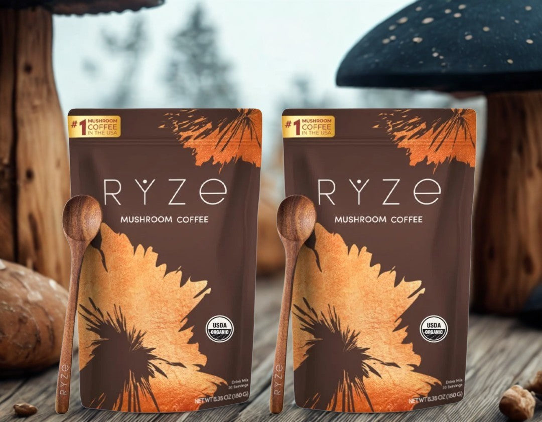 Ryze Mushroom Coffee (60 Servings) - Organic mushroom coffee - 2 packs