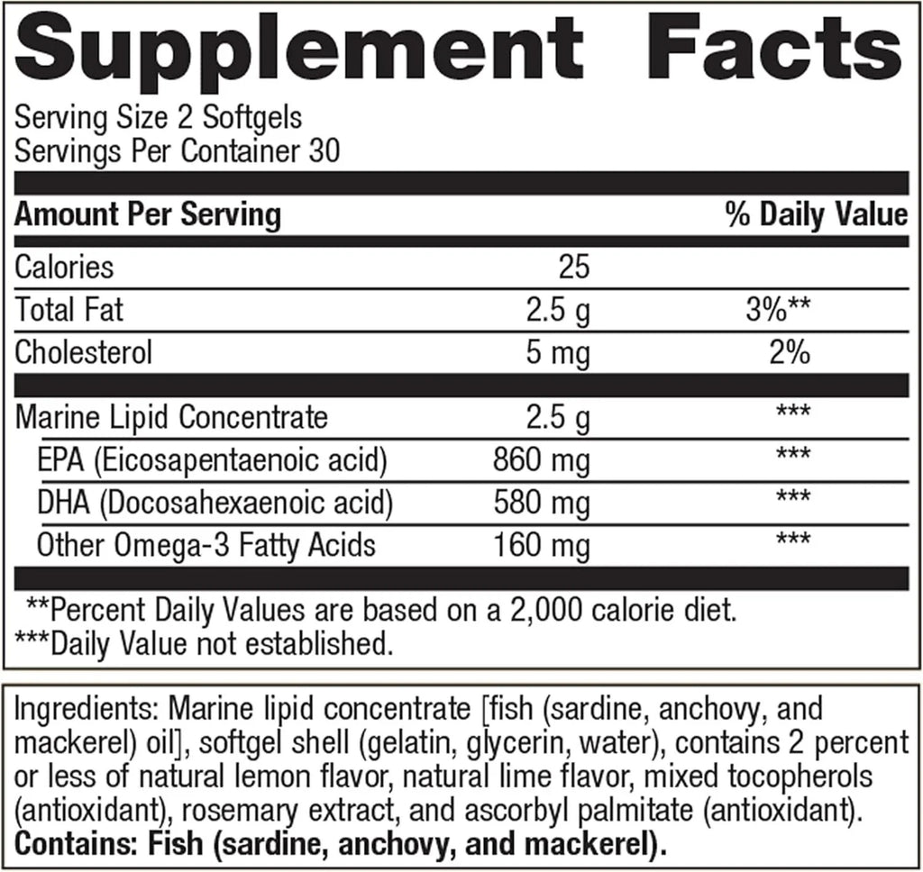 Metagenics OmegaGenics 1000 mg - High Potency Omega-3 Fish Oil Supplement - 60 softgels