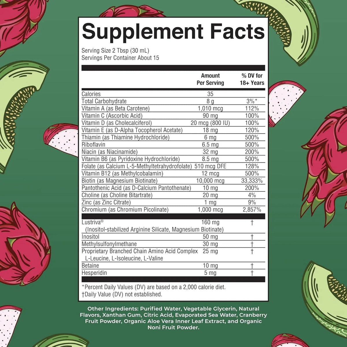 Liquid Multivitamin + Hair Growth | Biotin 10000mcg | Lustriva Hair Growth Supplement | Clinically Tested in Women for Thicker Hair & Facial Wrinkles | Skin Care | Ages 18+ | 15.22 Fl Oz Mary Ruth