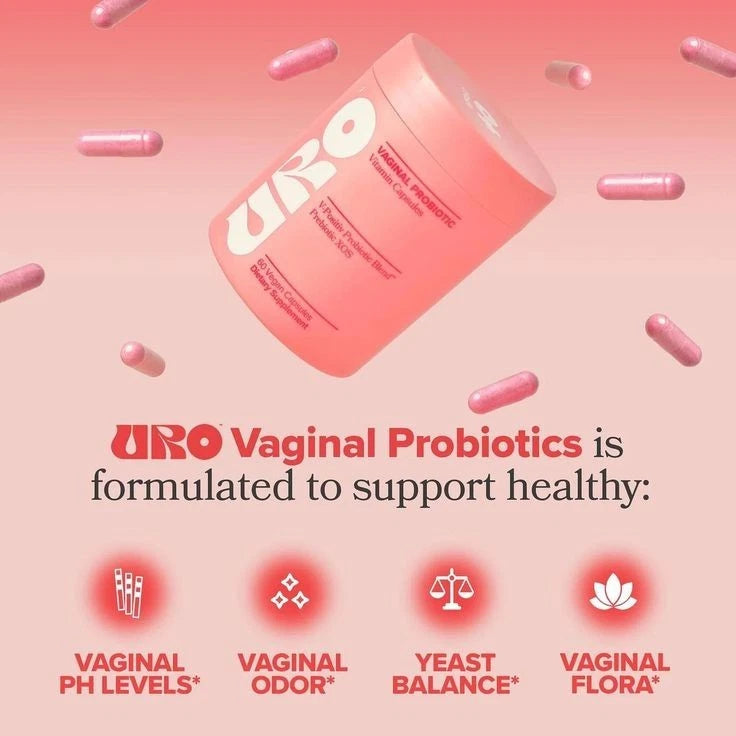 URO Vaginal Probiotics Women pH Balance with Prebiotics & Lactobacillus - 60 count