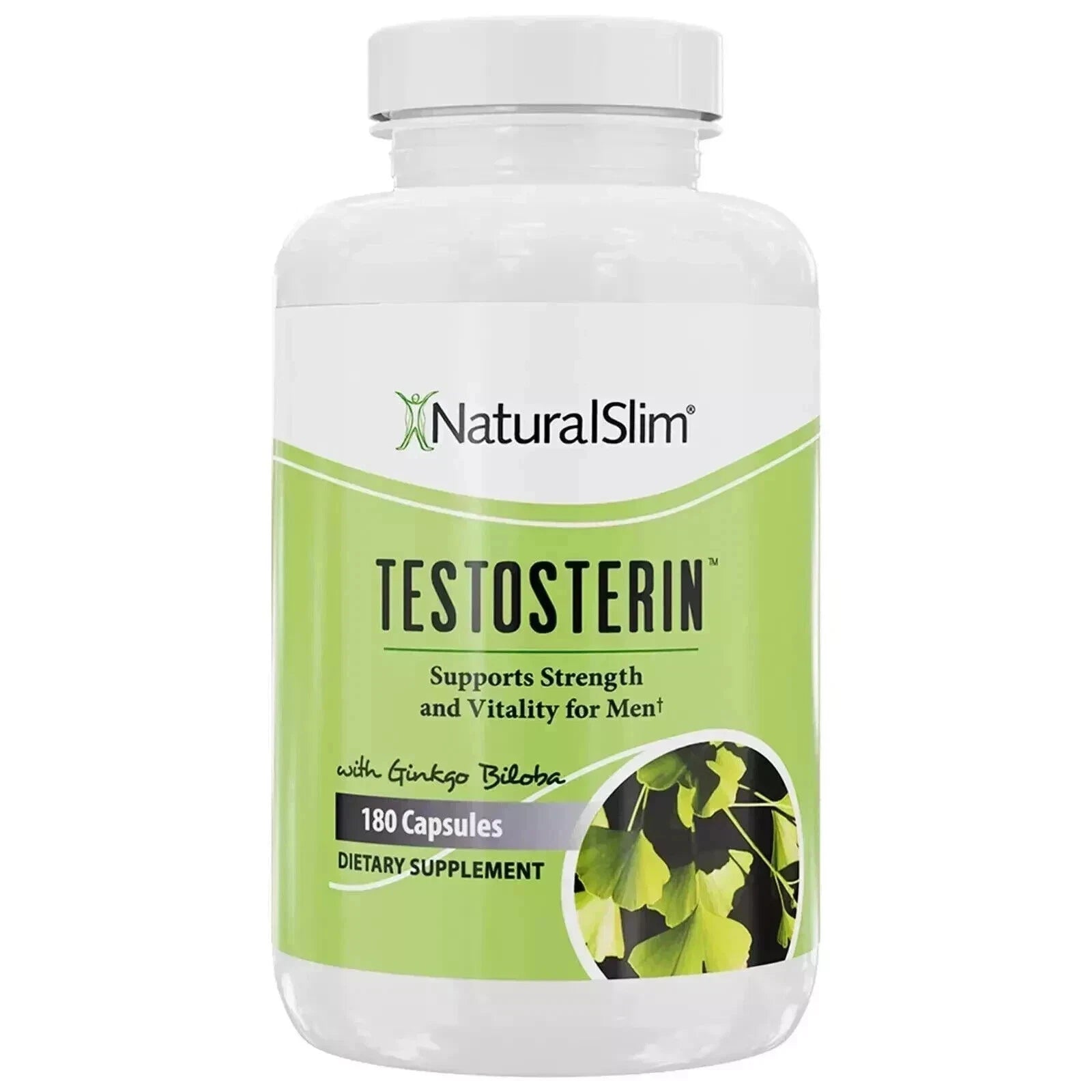Testosterin NaturalSlim Natural Testosterone Booster for Men Male Enhancing Supplement with Ginkgo Biloba, L Arginine, Zinc, Vitamin B3, & Testofen for Energy, Muscle Builder & Metabolism - 180 Capsules