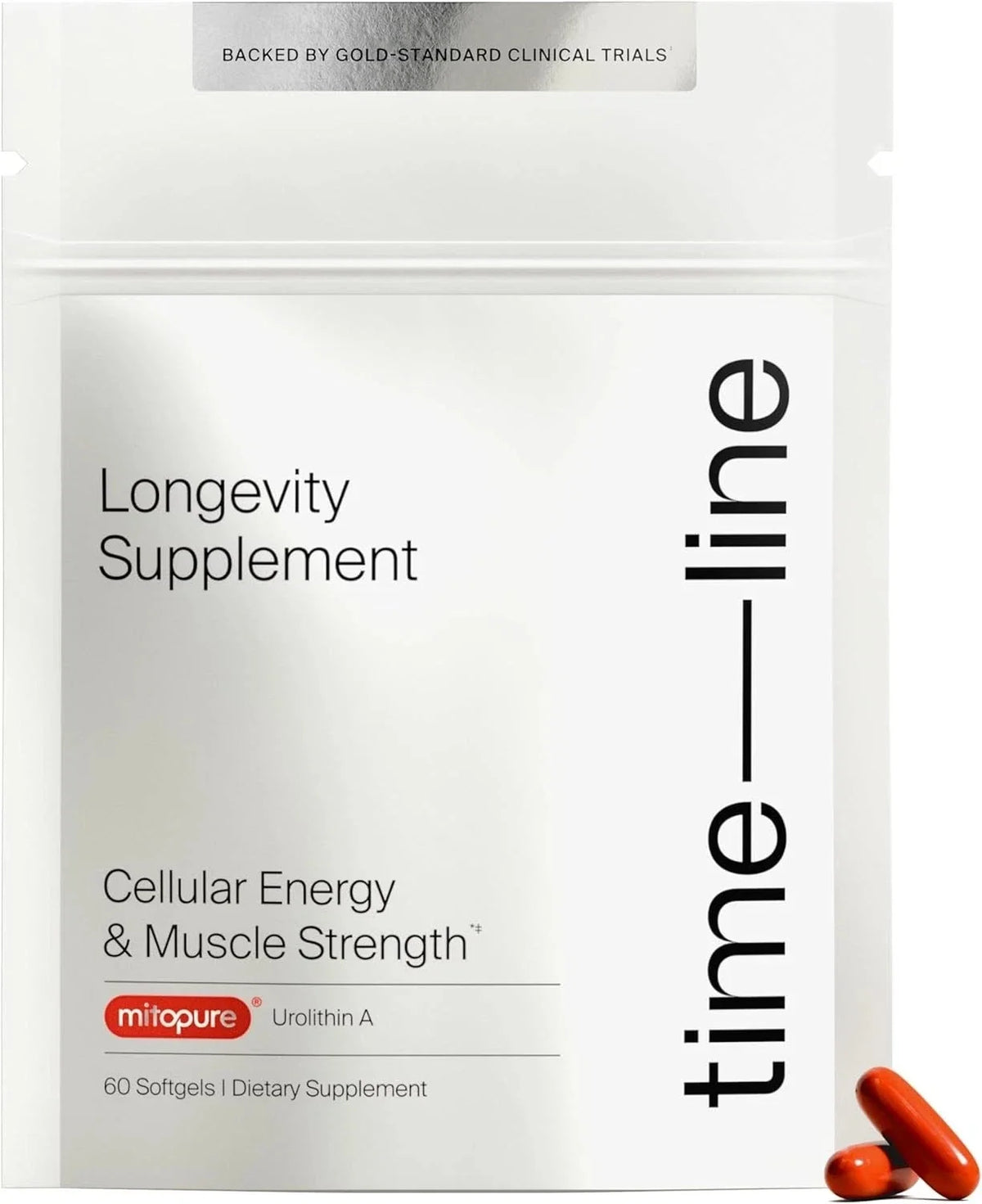 TimeLine Mitopure Supplement Longevity Urolithin A 60 Softgels