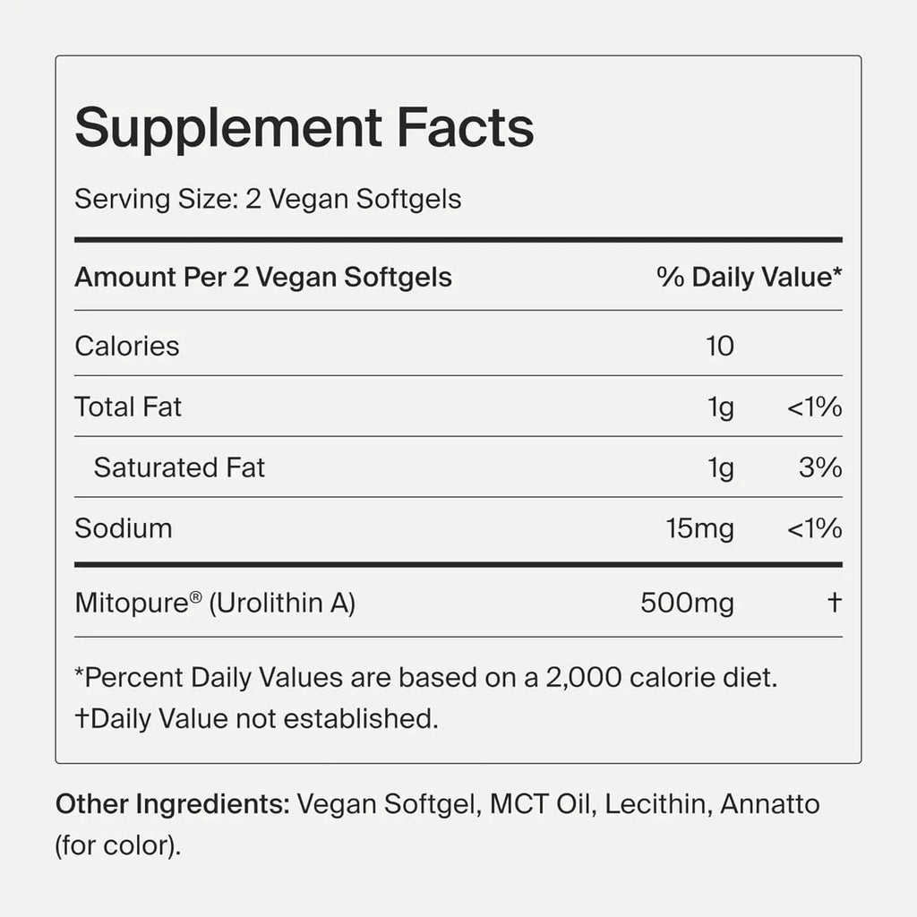 TimeLine Mitopure Supplement Longevity Urolithin A 60 Softgels
